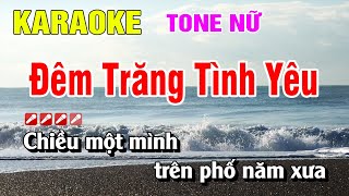 Karaoke Đêm Trăng Tình Yêu Tone Nữ Nhạc Sống  Hoàng Luân [upl. by Acyre]