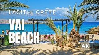 VAI PALM BEACH in Lasithi CRETE  TOP Beaches in GREECE Travel Video 4K [upl. by Llennahs]