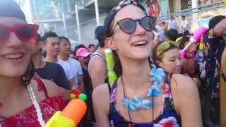 Songkran  Thai New Years festival 2018 Bangkok [upl. by Naillij945]