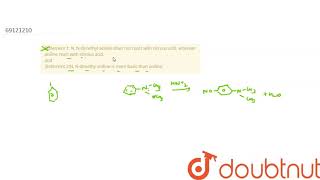 Statement 1 N Ndimethyl aniline does not react with nitrous acid wher [upl. by Lucia]