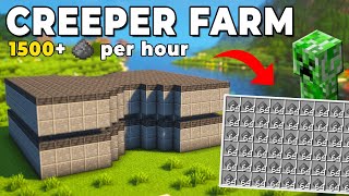 Minecraft EASY Creeper Farm  1500 Gunpowder Per Hour 121 [upl. by Atila]