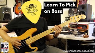 How To Play With A Plectrum On Bass Guitar [upl. by Gnex]