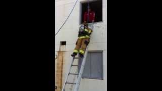 DBFR Firefighter Ladder Bailout Training with Ladder Slide [upl. by Ajim]