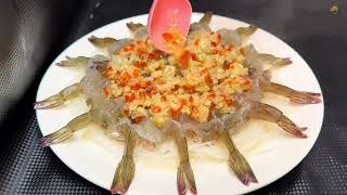 How to make steamed shrimp with vermicelli and spicy and sour sauce [upl. by Meekahs]