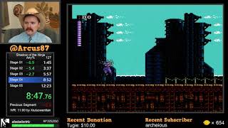 Shadow of the Ninja NES speedrun in 1218 by Arcus [upl. by Hareema]