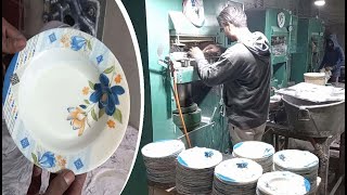 Melamine Crockery Making on Automatic Hydraulic Press Machine – Melamine Plate [upl. by Brear]