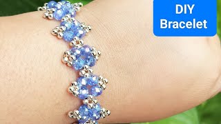 DIY partywear Bracelet banana sikhe 😍 easy and beautiful bracelet making 🥰 easy jewellery banaye👍 [upl. by Mauchi143]