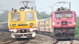 Dangerous Railway Curves  Intercity ExpressBandel Katwa Emu Local Trains Curving at Full Speed [upl. by Ellenet918]