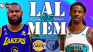 Los Angeles Lakers vs Memphis Grizzlies Full Game Highlights  Nov 6 2024  NBA 20242025 [upl. by Wauters253]