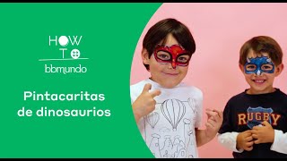 Tutorial PINTACARITAS de DINOSAURIOS fácil y rápido [upl. by Queen]