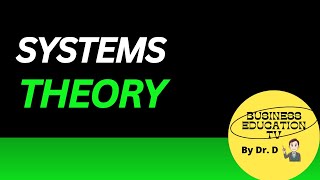 Systems Theory [upl. by Yrgoerg]