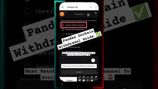 Pandas Airdrop Onchain withdrawal Kaise Kare Guide ✅  Panda Withdrawal Listing and Price Update [upl. by Corrine]