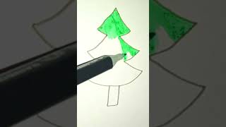 drawing paintmarker forkids art coloringmarkers easydrawing сhristmastree fir [upl. by Carew54]