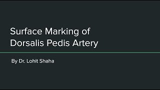 Surface Marking of Dorsalis Pedis Artery [upl. by Eioj]