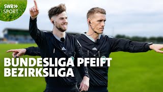 Nils Petersen und Anton Stach als Schiedsrichter bei BezirksligaDerby  SWR Sport [upl. by Cayla]