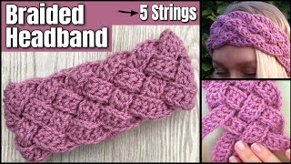 BRAIDED Headband Crochet Tutorial  EASY Crochet Pattern [upl. by Acinnej]