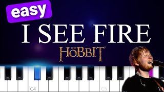 Ed Sheeran  I See Fire EASY PIANO TUTORIAL [upl. by Peih]