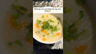 Making lunch for my 1 year old who is sick Part 7  rice porridge toddlerfoodie cooking shorts [upl. by Xineohp923]