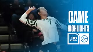 Michigan State at Iowa  Highlights  Big Ten Volleyball  11172024 [upl. by Ennahteb]