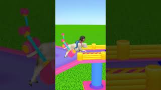 Scary Teacher 3D vs Squid Game Tani Sheep Crossing Obstacles shorts nickandtani squidgamedoll [upl. by Ho]