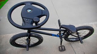 BMX RIDING WITH STEERING WHEEL [upl. by Marrilee]