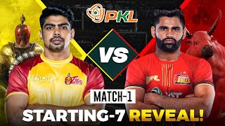 PKL 11 Match 1  Telugu Titans vs Bengaluru Bulls  Starting 7 Match Updates amp More [upl. by Larrisa756]