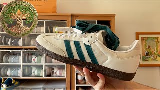 REVIEW ADIDAS SAMBA OG CLOUD WHITE LEGACY TEAL [upl. by Schilling163]