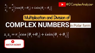 Multiplication and division of Complex Numbers in polar form complexnumbers  MTH101 [upl. by Favrot570]