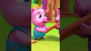 Trois Petits Cochons shorts reels threelittlepigs cartoon story [upl. by Keiryt]