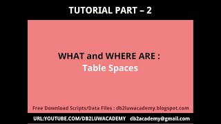 DB2 Tutorial 2  What and Where are Table spaces [upl. by Glinys]