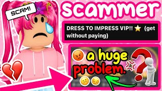 THE WORST DRESS TO IMPRESS SCAMMER  GIRLYCOMBATADMIN LEAF ROBLOX NEWSDRAMARANT [upl. by Adamski662]