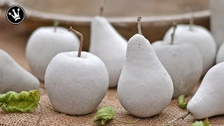 DIY  Herbstdeko selbermachen  Früchte aus Beton  Gießform aus Silikon herstellen  How to [upl. by Iosep]