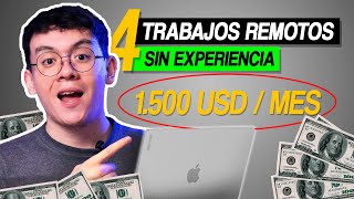 4 Trabajos REMOTOS para GANAR DINERO Real sin Experiencia 💰 Desde Casa [upl. by Aletsirc]