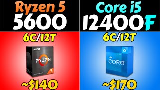 Ryzen 5 5600 vs i512400F  Updated Benchmarks in 2023 [upl. by Franciscka]