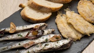 Receta de anchoas al ajillo y anchoas rebozadas  Karlos Arguiñano [upl. by Holt94]