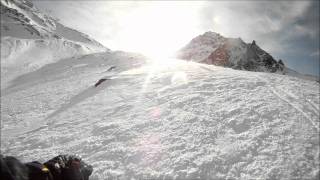 Stubaier Gletscher skiing  crash  HD [upl. by Nylarej]