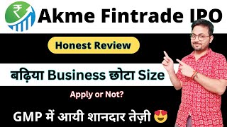 AKME Fintrade IPO Review  Aasaan loans IPO Apply or not  Akme Fintrade latest GMP SMT [upl. by Areip63]