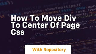 how to move div to center of page css [upl. by Hceicjow13]