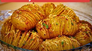 Delicious Cheesy hasselback potatoes in oven Better than fried potatoes Cheesy Baked Potato [upl. by Nairda725]