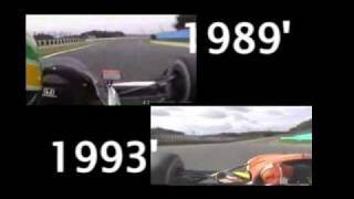 Ayrton Senna On Board Compare 1989 and 1993 [upl. by Raasch700]