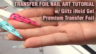 Transfer Foil Nail Art Application Tutorial  How to Quick Easy Simple [upl. by Sanoy]