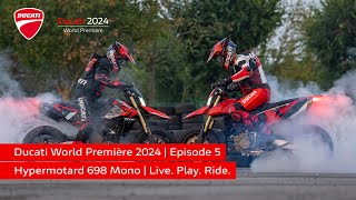 Ducati World Première 2024  Hypermotard 698 Mono  Live Play Ride [upl. by Ellerred]