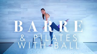 Barre Workout with Mini Ball  All Standing Full Body Exercises [upl. by Asenaj]