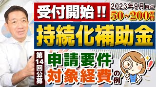 【はじまりました 50200万円 持続化補助金】第14回 高採択率 補助金で販路開拓 申請要件・対象経費 ウェブサイト関連費 実際の事例 採択された計画書の例 など〈23年9月時点〉 [upl. by Onurb]