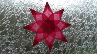 Weihnachtlicher TransparentpapierFensterstern Rot OrigamiStern falten DIY Basteln [upl. by Thorstein]