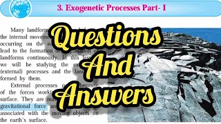 class 9 l Geography l chapter 3 exogenetic processes part 1 l question answer [upl. by Nahgen]