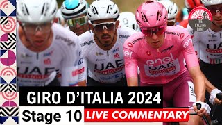 Giro dItalia 2024 Stage 10 LIVE COMMENTARY  Will Tadej Pogacar Attack On Bocca della Selva [upl. by Yraeg]