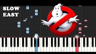 Ghostbusters Theme SLOW EASY PIANO TUTORIAL [upl. by Brendon]