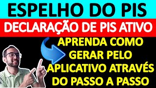 DECLARAÇÃO DE PIS ATIVO OU ESPELHO DO PIS  APRENDA COMO EMITIR PELO APLICATIVO [upl. by Wu]