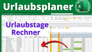 Excel Urlaubsplaner 2025 erstellen  Urlaubstage automatisch eintragen amp berechnen für Mitarbeiter [upl. by Anitsyrk720]